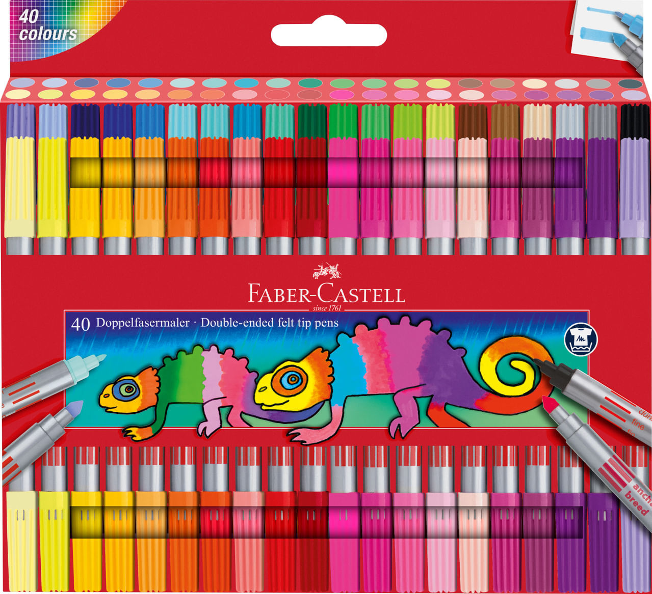 Carioci 40 culori 2 capete Faber-Castell