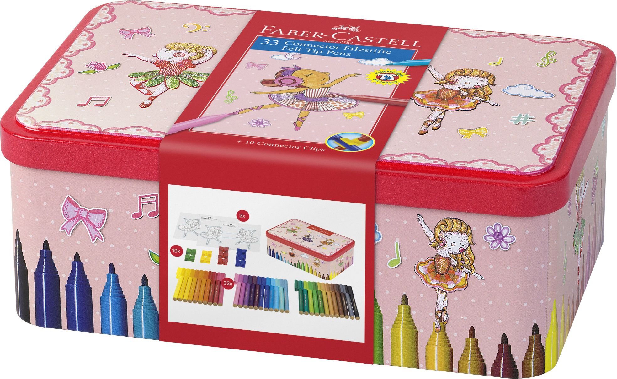 Carioci 33 culori Ballerina Connector Faber-Castell