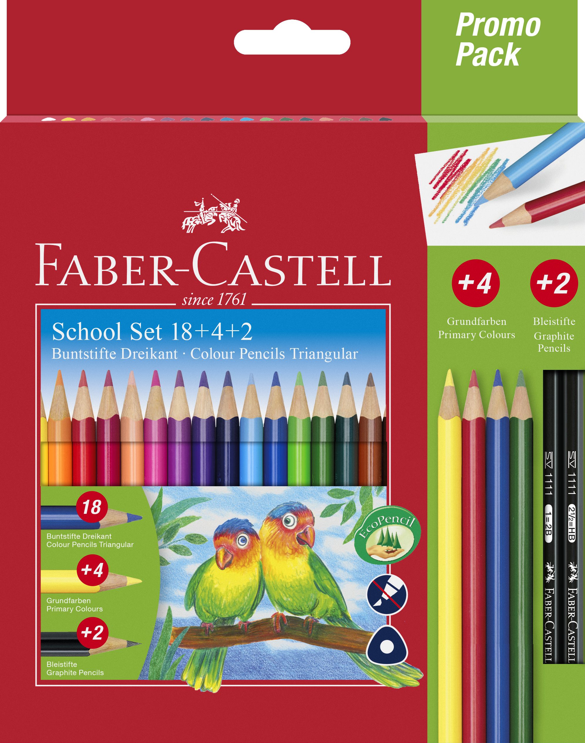 Creioane colorate triunghiulare 18 + 4 + 2 Faber-Castell