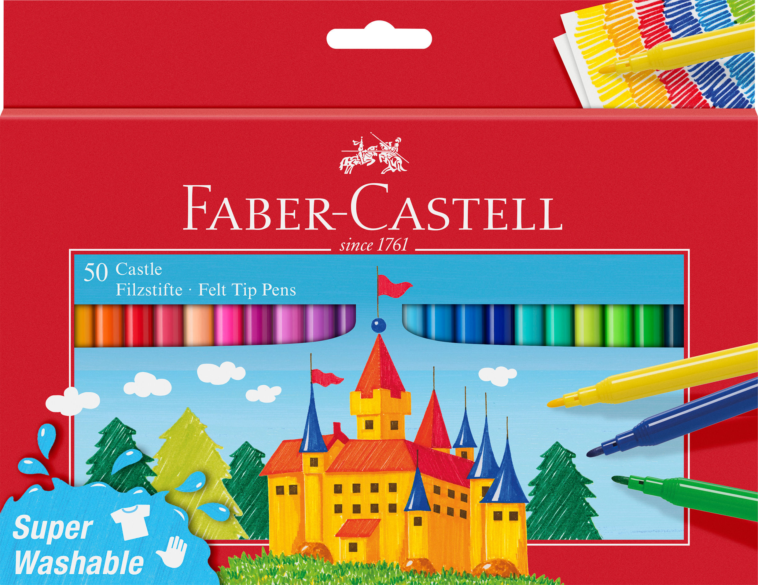 Carioci Faber- Castell 50 culori superlavabile Carioci 50 culori Faber-Castell