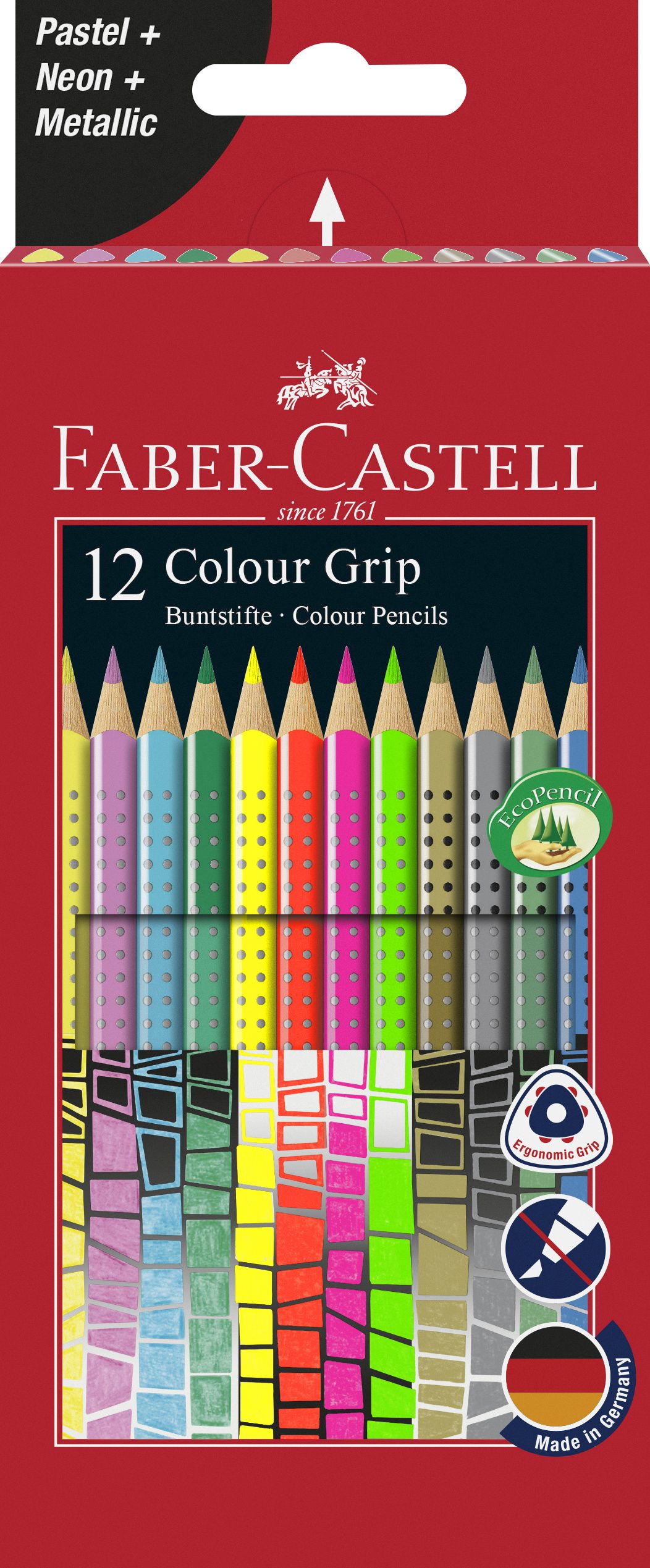 Creioane colorate 12 cul speciale grip Faber-Castell