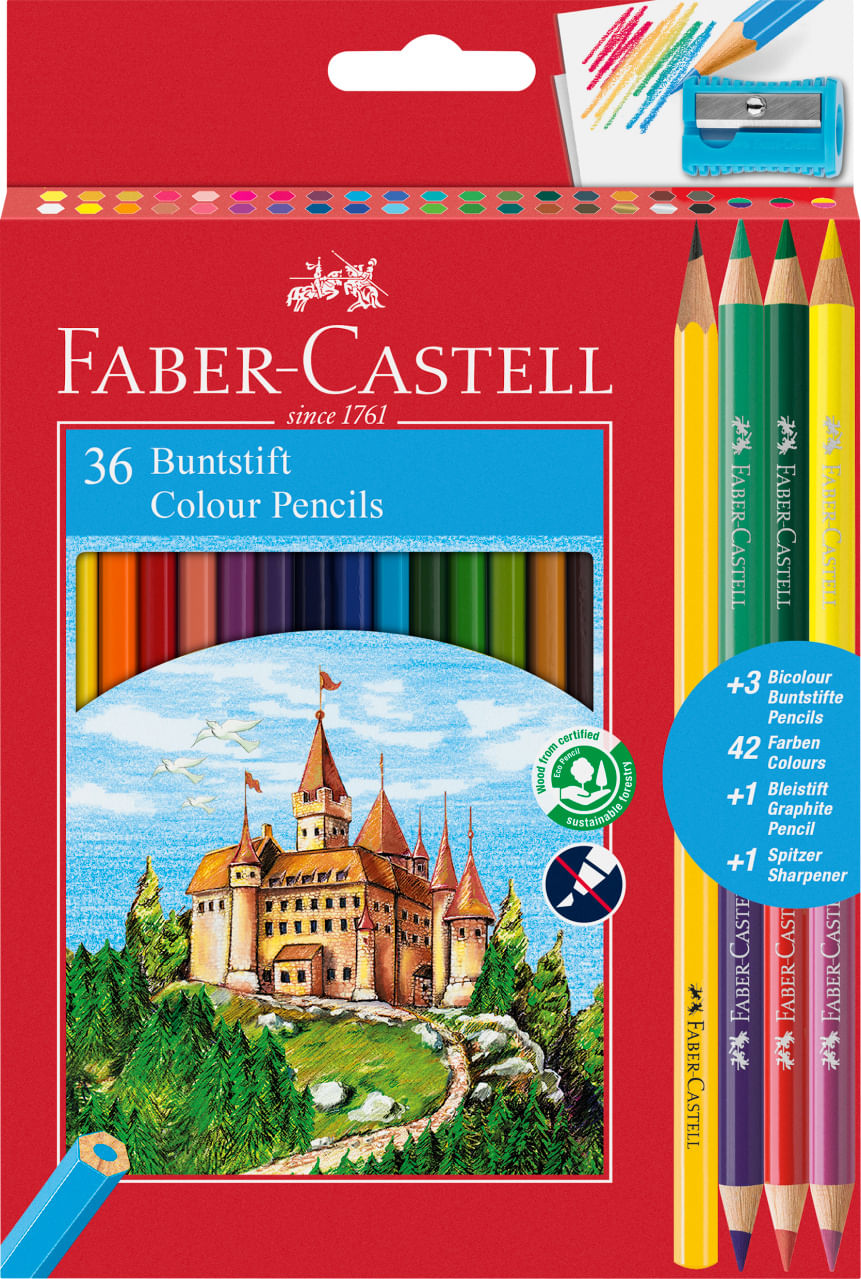 Creioane colorate 36+3+1 culori eco Faber-Castell