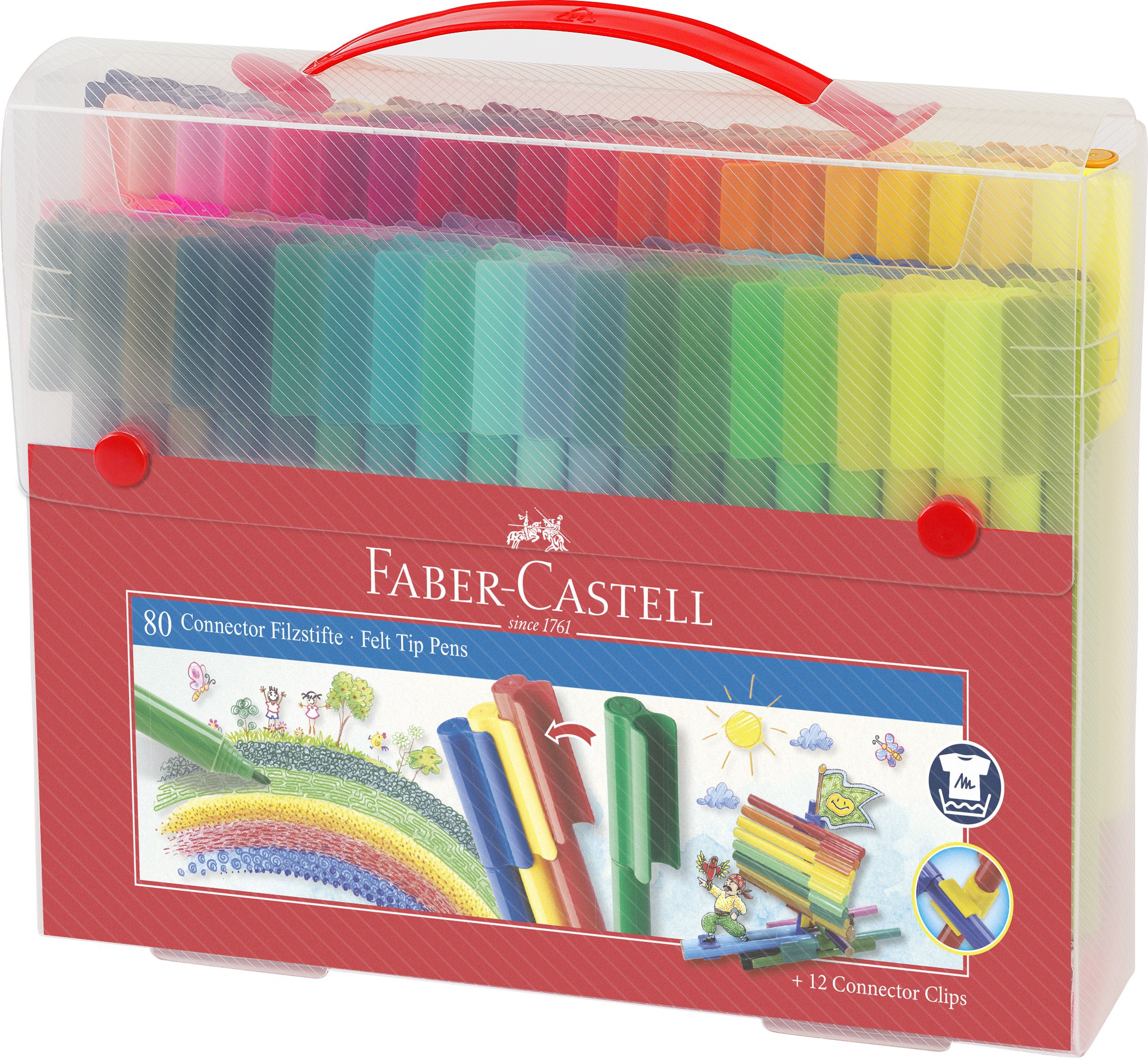 Carioci 80 culori Connector Cutie cadou Faber-Castell