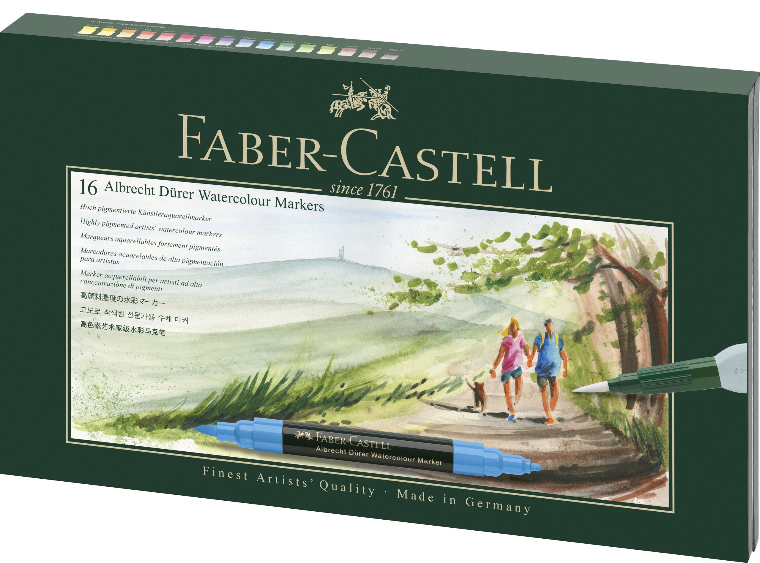 Cutie cadou Faber-Castell 16 markere solubile + accesorii
