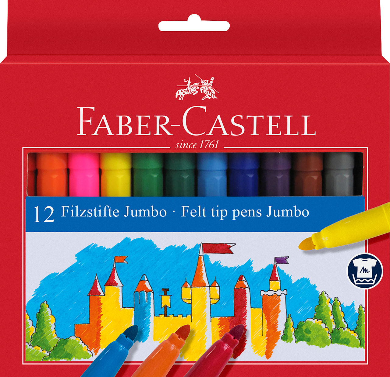 Carioci 12 culori jumbo Faber-Castell