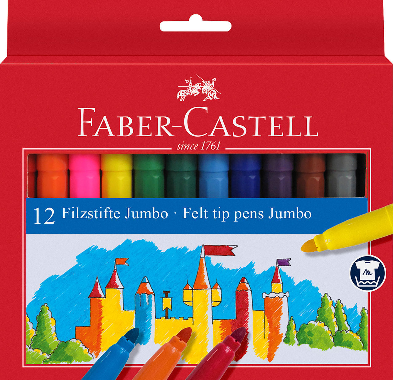 Carioci 12 culori jumbo Faber-Castell
