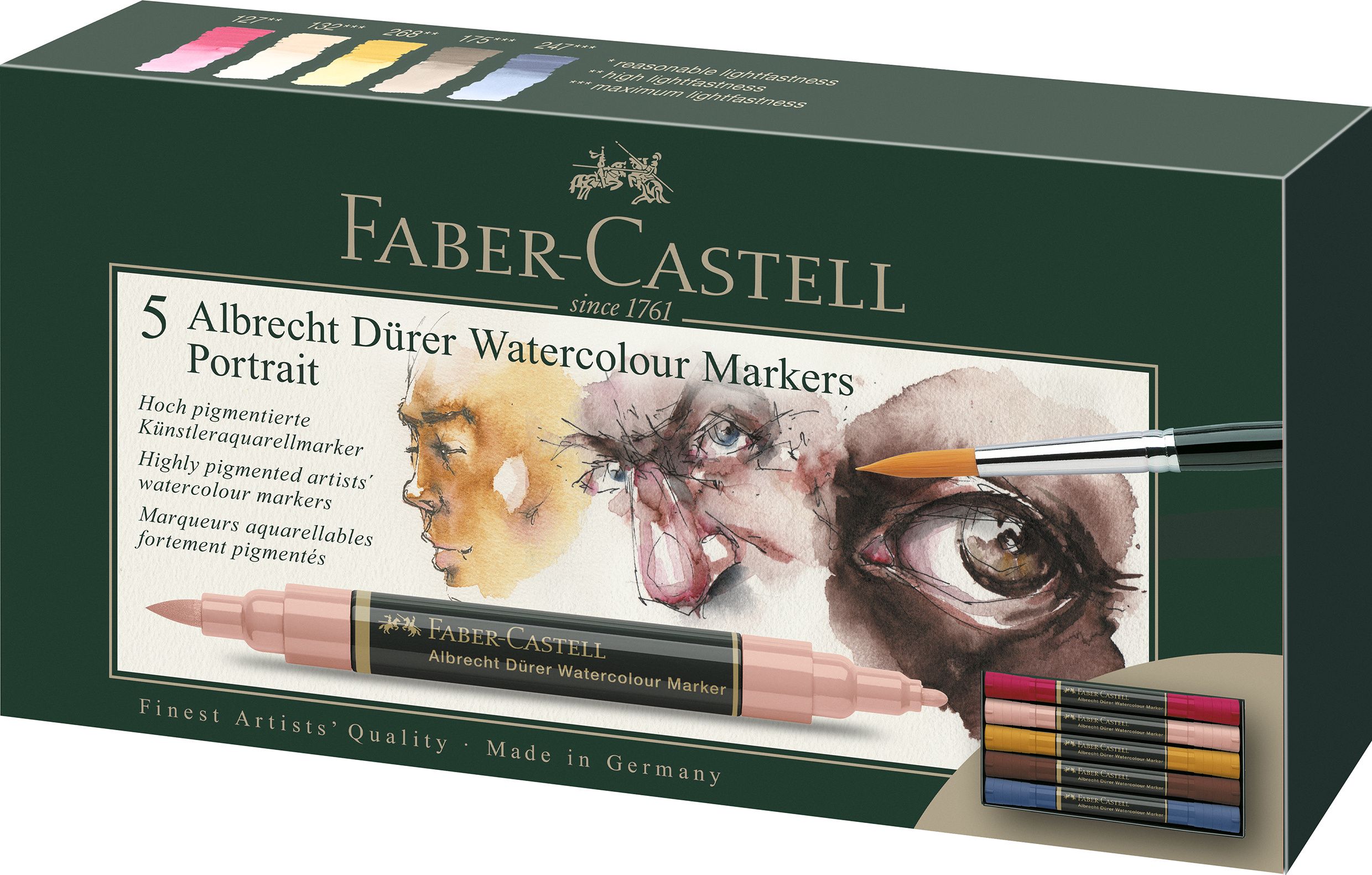 Marker solubil portret a.durer 5 buc/set Faber-Castell