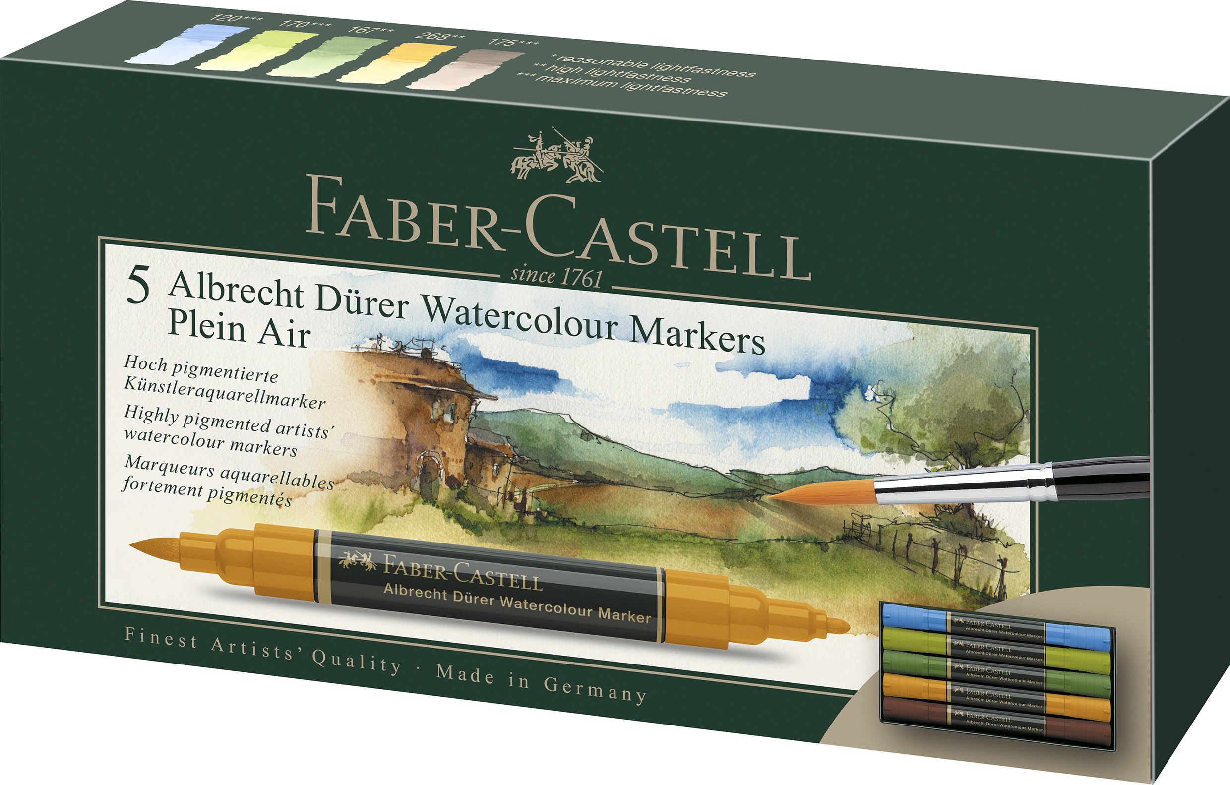 Marker solubil peisaj a.durer 5 buc/set Faber-Castell