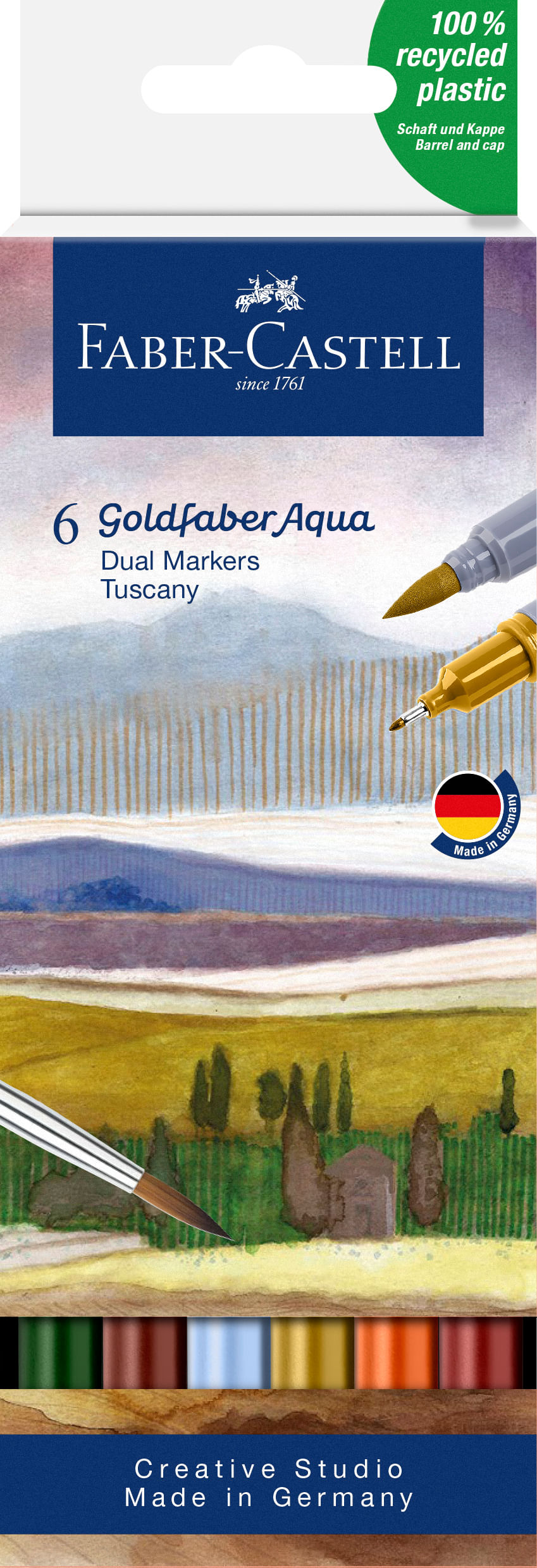 Marker solubil 2 capete toscana 6 buc/set gold Faber-Castell