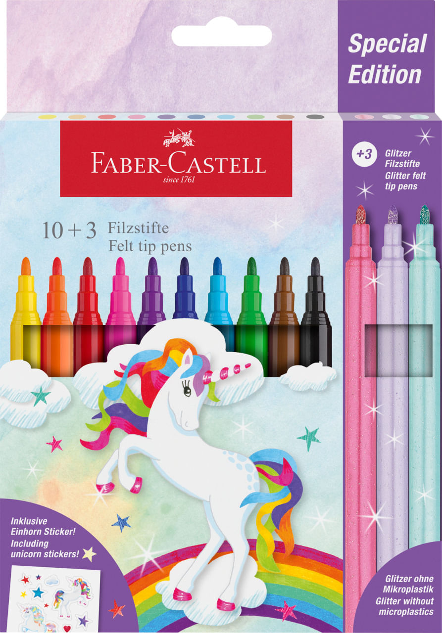 Carioci Faber-Castell 10 + 3 culori pastelate