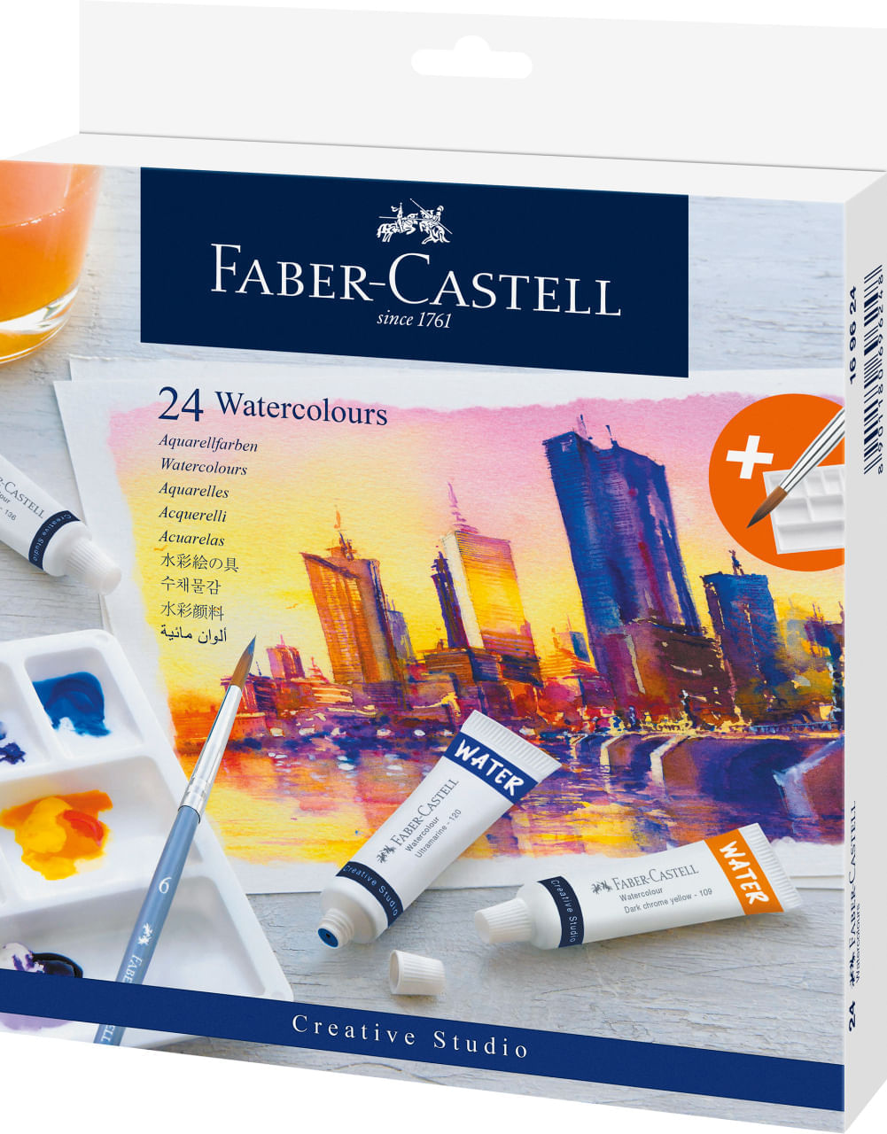Tempera acuarele 24 culori 9 ml + paleta Faber-Castell