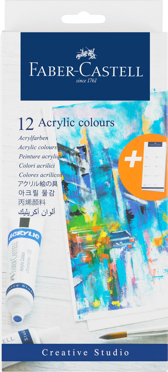 Culori acrilice 12 culori 20 ml Faber-Castell