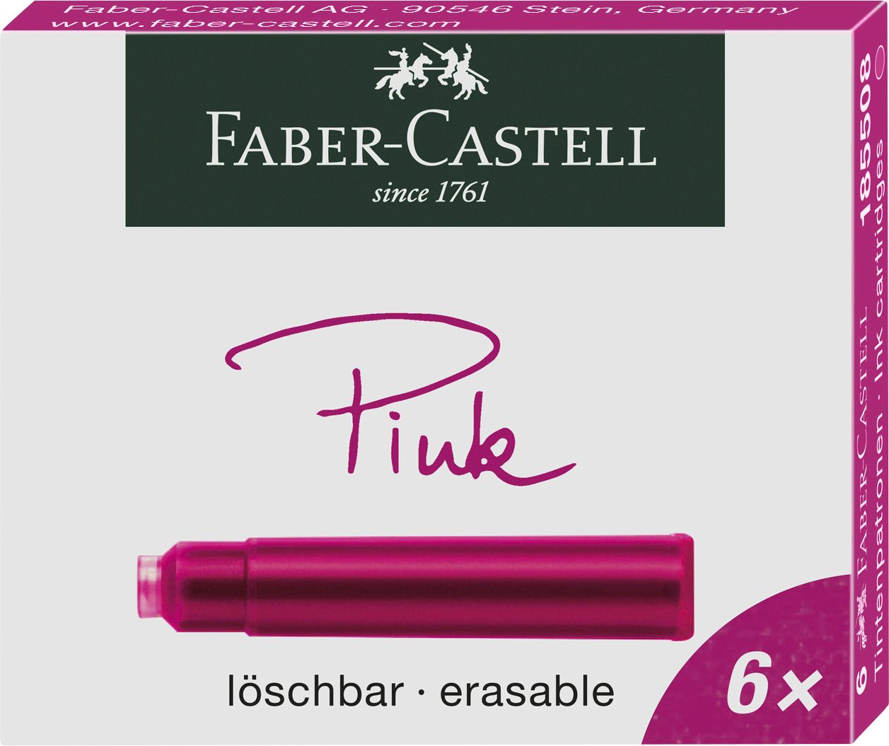 Rezerve stilou mici Faber-Castell cerneala roz 6 buc/cutie