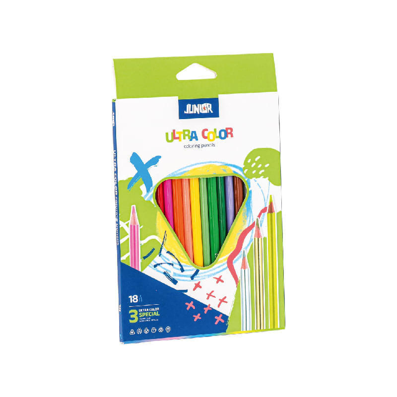 Creioane colorate 15+3 bucati/set Junior