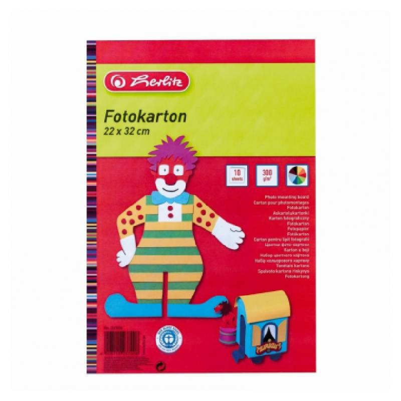 Carton colorat 22-32 cm 300 g 10 culori/set Herlitz Carton colorat 22-32 cm 300 g 10 culori/set Herlitz