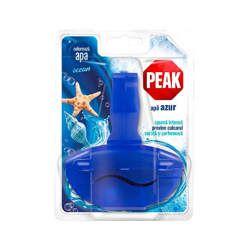 Odorizant solid pentru WC Peak Azur Ocean parfum marin 55 g Odorizant WC Peak 55 g Azur ocean