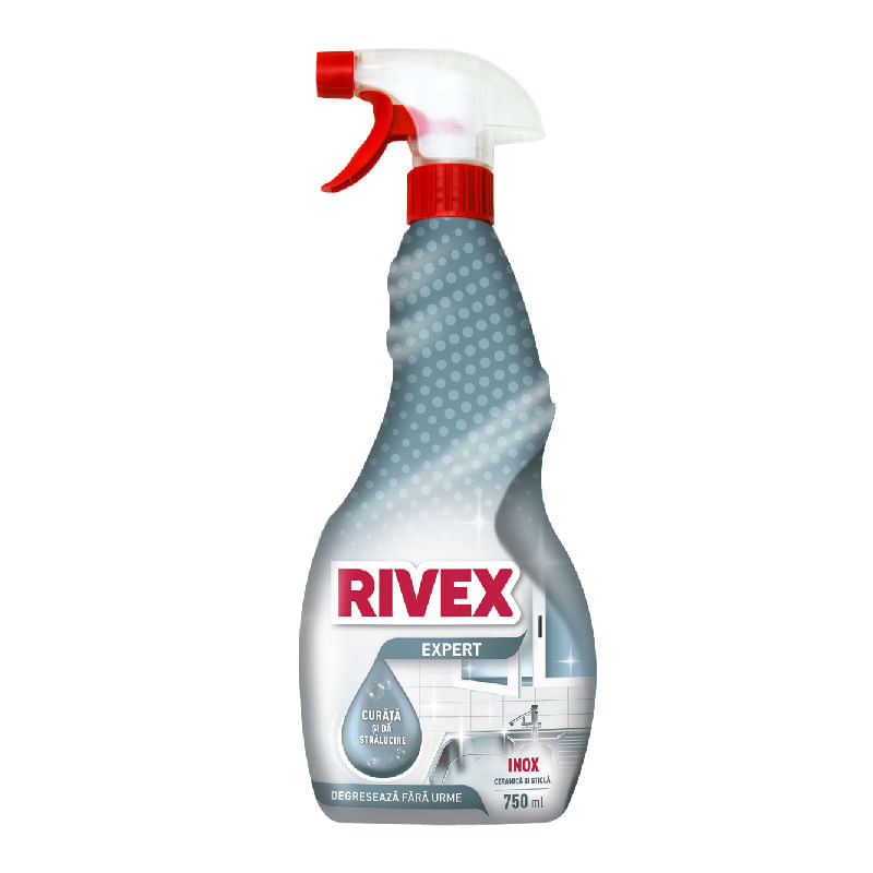 Solutie curatare inox cu pulverizator Rivex 750 ml Solutie curatare inox cu pulverizator 750 ml Rivex
