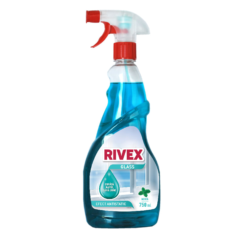 Detergent geamuri cu pulverizator 750 ml Rivex Menta