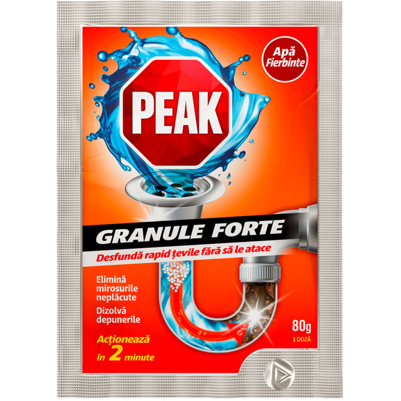 Granule desfundat tevi 80GR Peak Out Apa fierbinte
