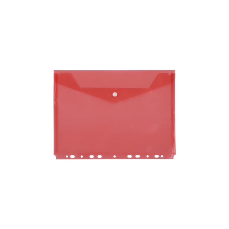 Mapa A4 plastic transparent cu capsa si perforatii rosu D.Rect