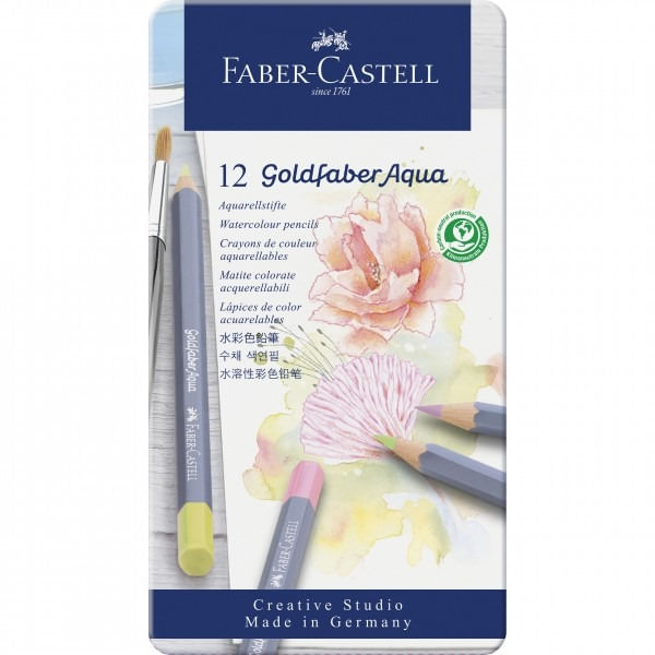 Creioane colorate aquarelle 12 cul pastel cutie metalica Creioane colorate aquarelle 12 cul pastel cut met