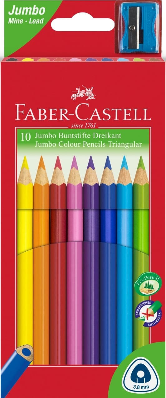 Creioane colorate 6 culori jumbo grip Faber-Castell