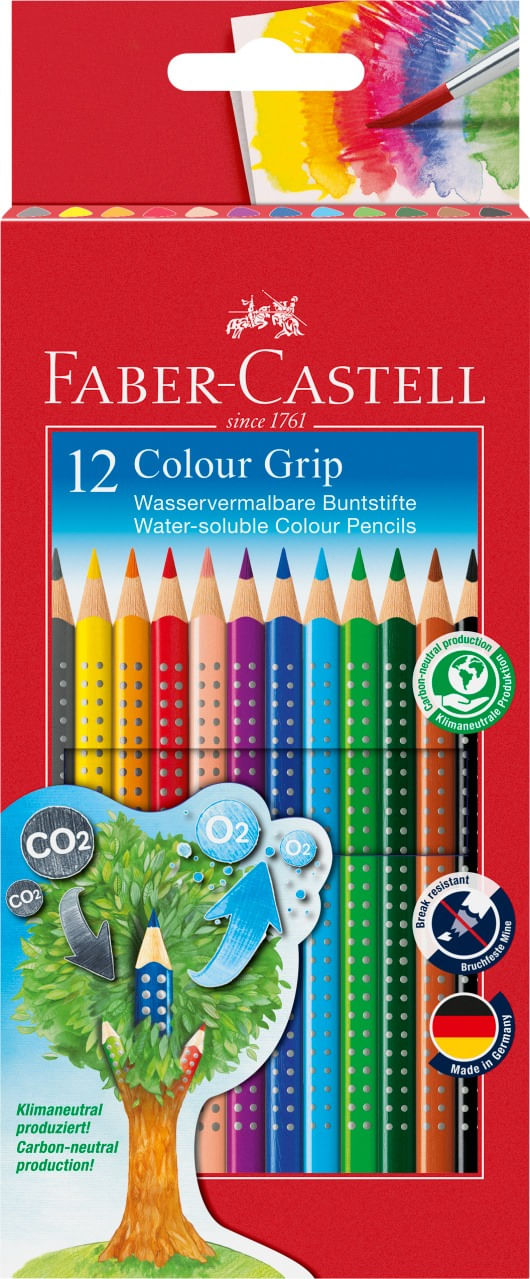 Creioane colorate 12 culori grip 2001 Faber-Castell