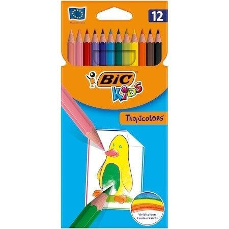 cheie clichet 1/2 Creioane colorate Tropicolors 2.9 mm 12 buc BIC Kids