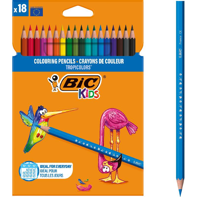 Creioane colorate Tropicolors 2.9 mm 18 buc BIC Kids