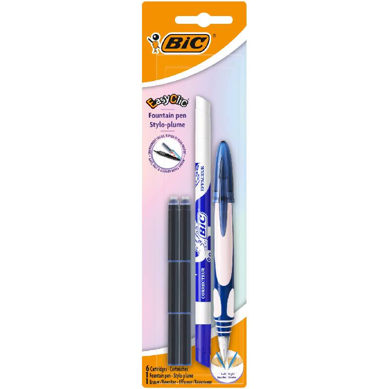 Stilou Easy Clic + 6 rezerve cerneala + 1 pic BIC