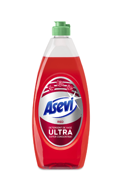 Detergent vase concetrat 650 ml Asevi Ultra red