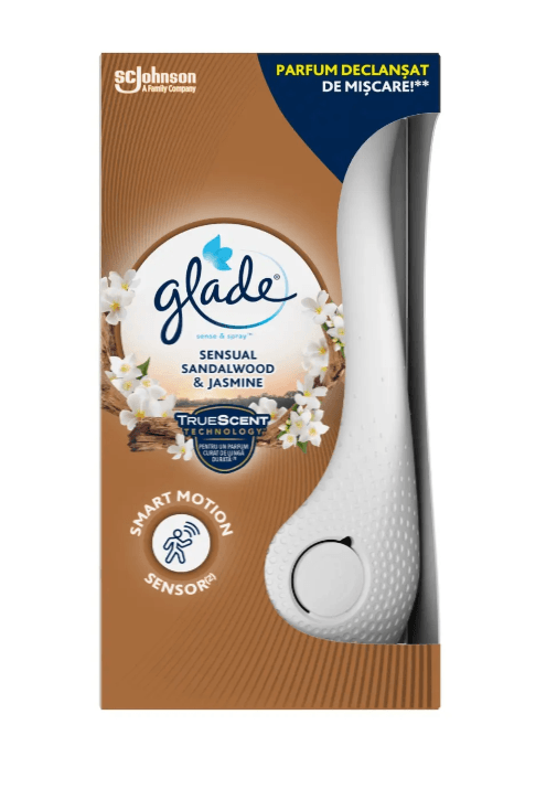 Odorizant spray cu aparat Glade Sense Sandalwood18 ml Odorizant camera 18 ml Glade Sense & Spray Sandalwood