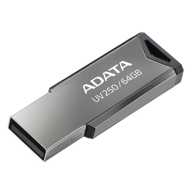 ADATA USB 64GB 2.0 UV250 SILVER USB Flash Drive ADATA, UV250, 64GB, 2.0, Metalic, Argintiu