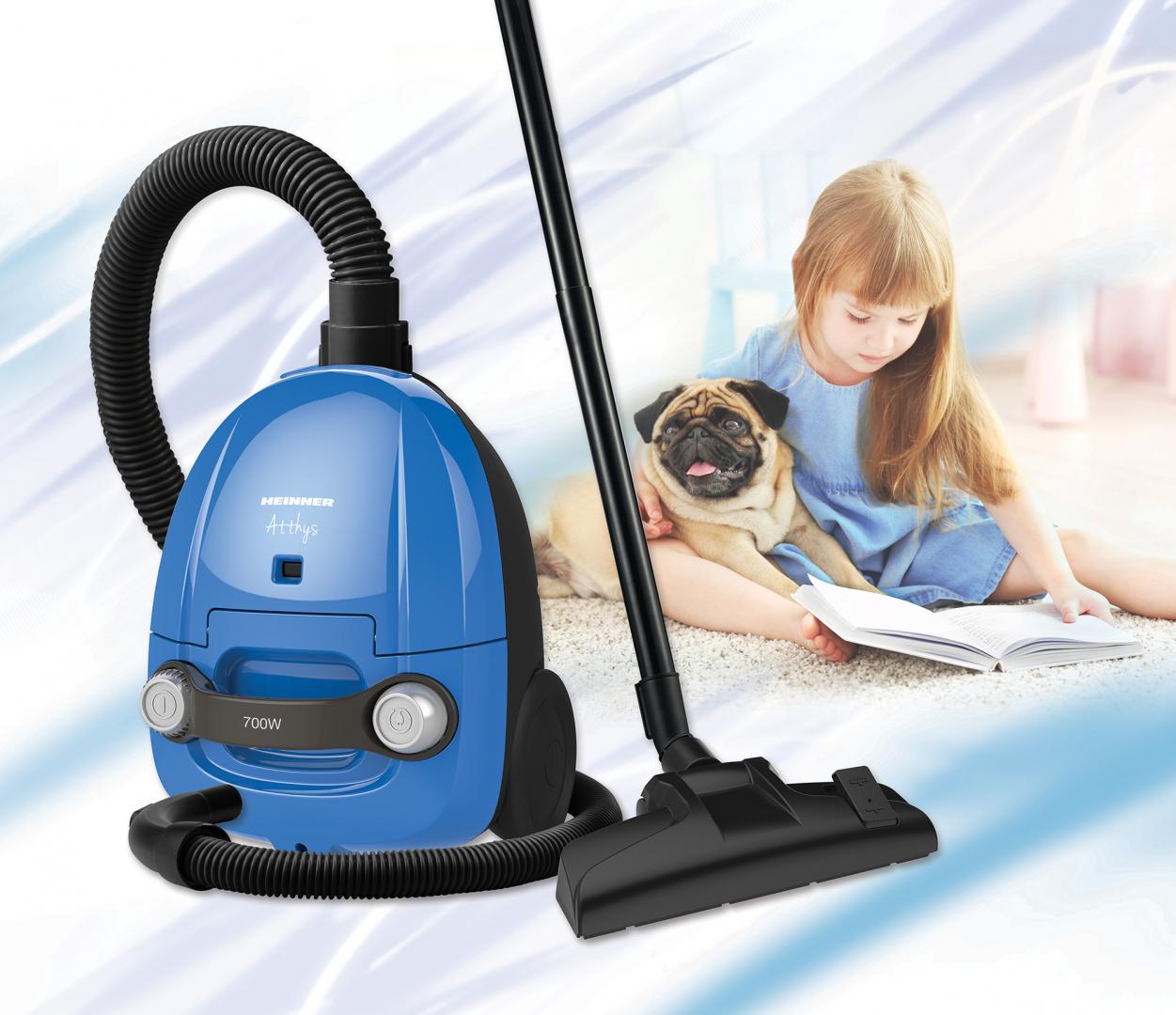 Aspirator cu sac Heinner HVC-M700BL, putere: 700W, filtru HEPA 10