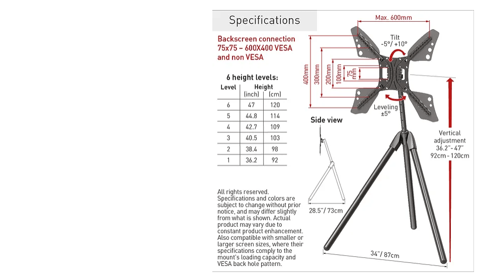 Barkan Portable Tripod Floor Sta 13-83 Barkan Portable Tripod Floor Sta 13