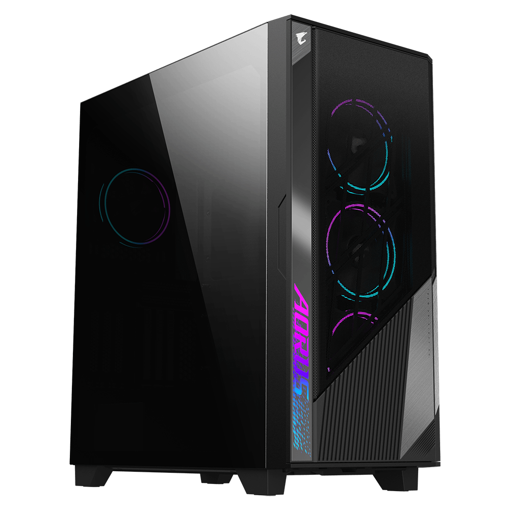 Carcasa Aorus C500 Glass Mid Tower, fara sursa, Mini ITX / Micro ATX / ATX / E-ATX, 2x 3.5