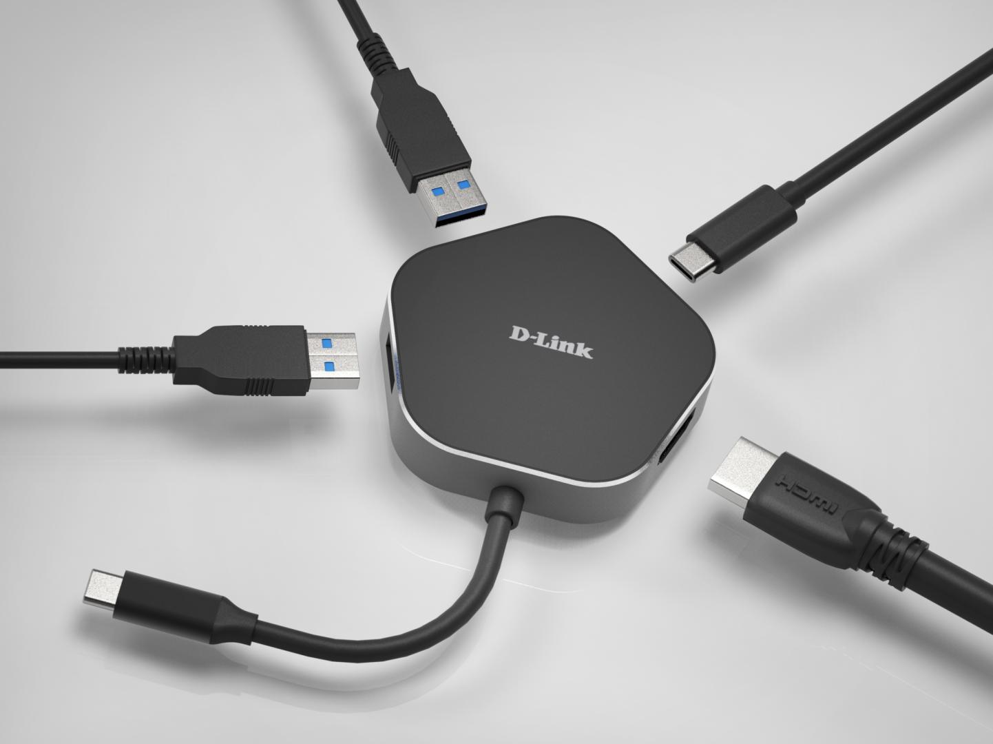 DLINK USB-C TO HDMI USB3.0 USB-C HUB D-Link USB-C to x2 SuperSpeed USB 3.0 ports, x1 HDMI