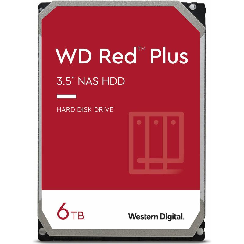 HDD WD Red Plus 6TB SATA-III 5400 RPM 25 HDD intern WD, 3.5, 6TB, Red Plus NAS, 3.5, SATA3, 5400rpm, 256MB