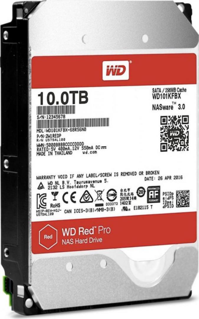 HDD WD Red Pro 10TB SATA-III 7200RPM 256 HDD intern WD, 3.5