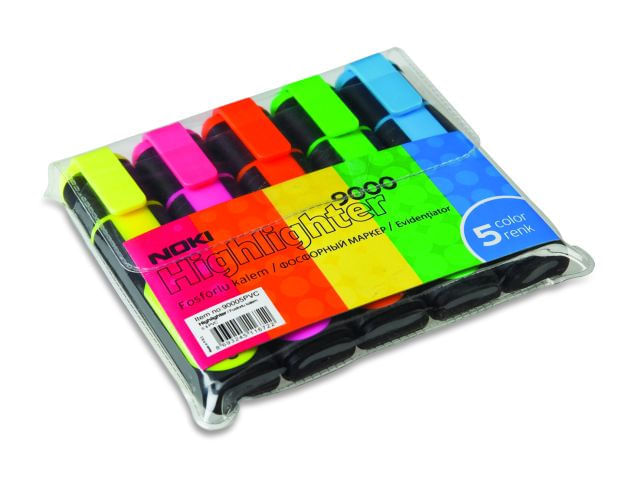 Set 5 textmarkere Noki Office diverse culori 1-5 mm varf tesit