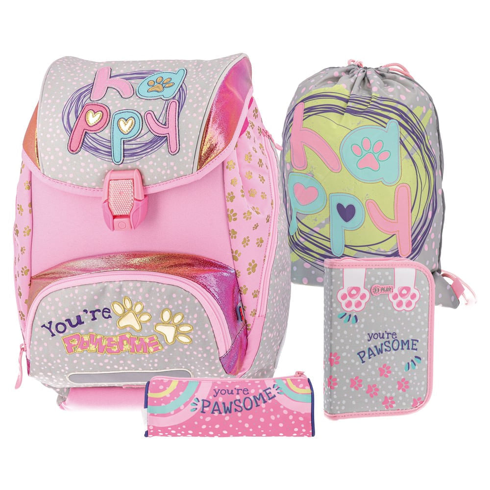 Set ghiozdan + 2 penare+ sac sport Paws Play