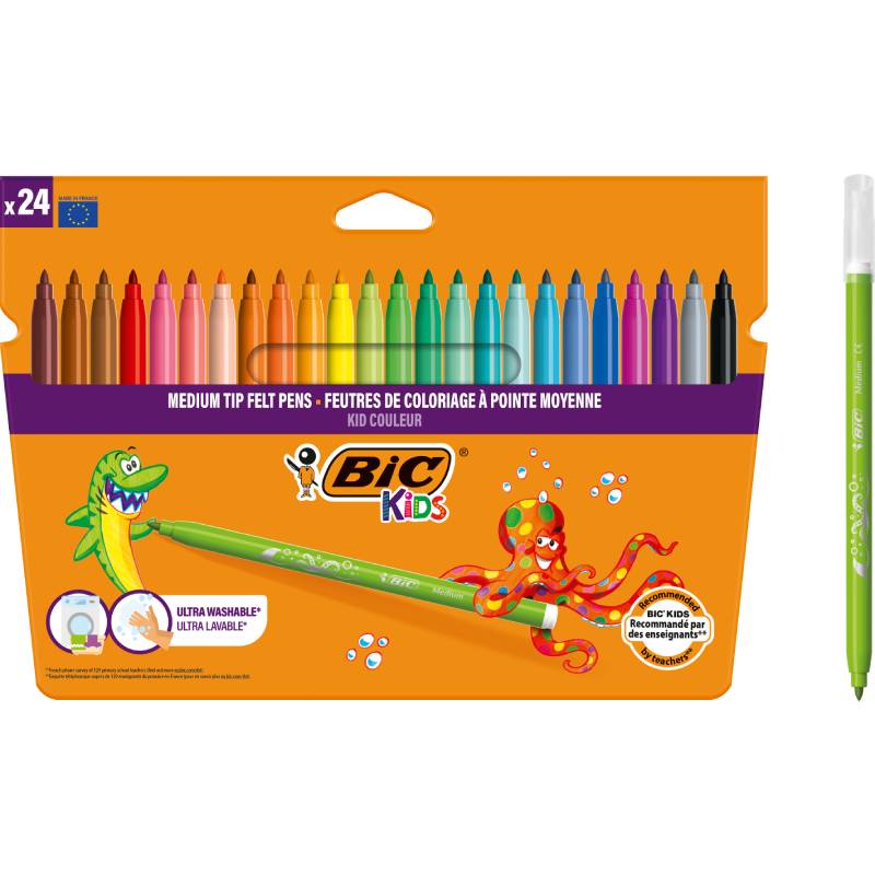 Carioci lavabile Kid Couleur 2.8 mm 24 buc BIC