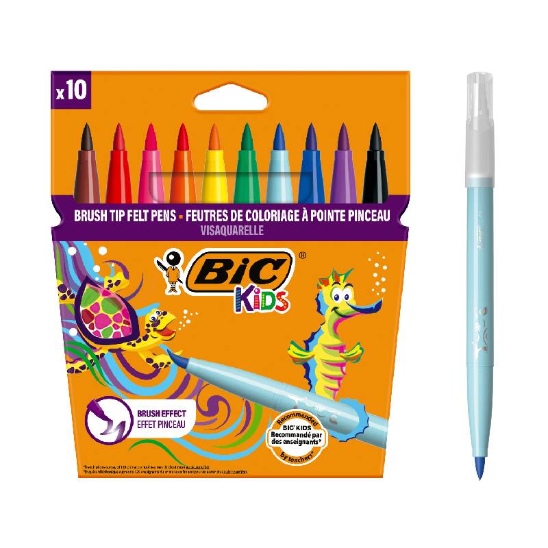 Carioci lavabile Visaquarelle pensula 10 buc BIC