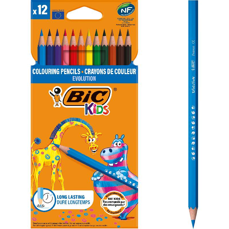 Creioane colorate Evolution 3.2 mm 12 buc BIC Kids