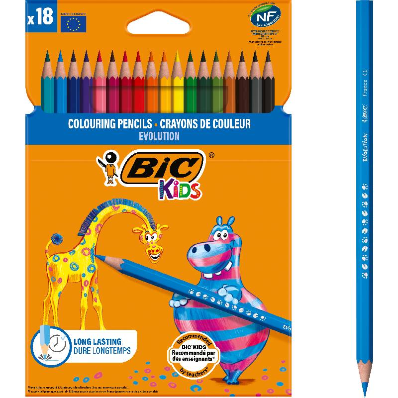 Creioane colorate Evolution 3.2 mm 18 buc BIC