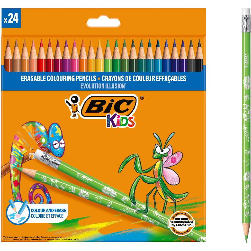 Creioane colorate Evolution Illusion 2.8 mm 24 buc BIC Kids Creioane colorate Evolution Illusion 2.8 mm 24 buc BIC