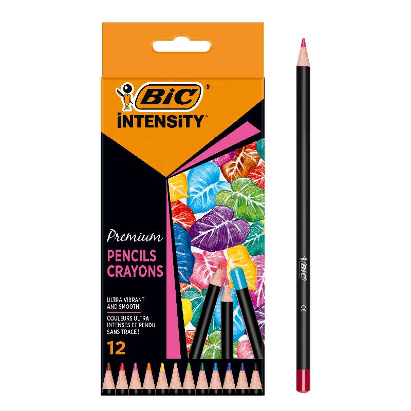 Creioane color Intensity Premium lemn 3.3 mm 12 buc BIC