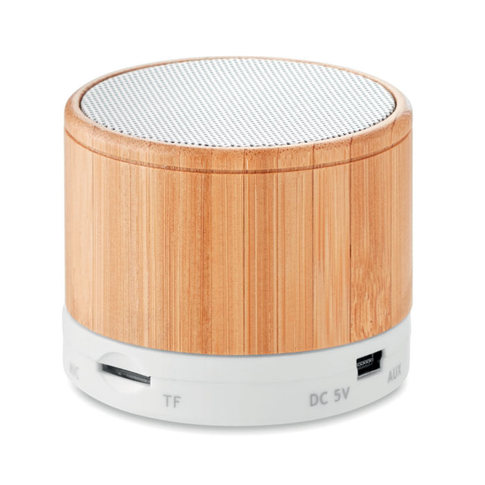 Boxa rotunda wireless bambus Boxa rotunda wireless bambus