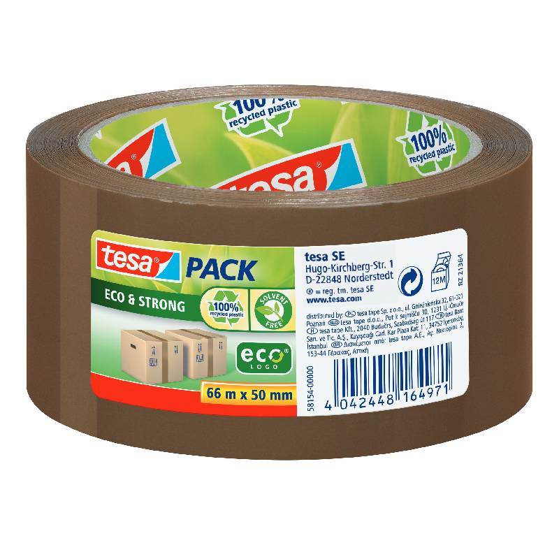 Banda adeziva maro plastic reciclat 50 mm x 66 m