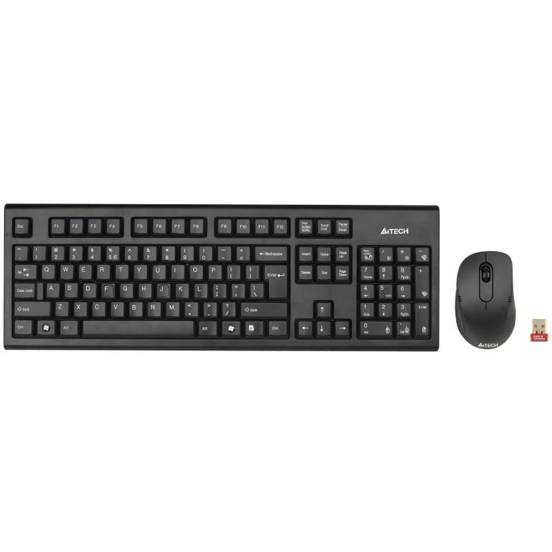 Kit A4Tech 7100N WS, negru Kit tastatura + mouse A4tech 7100N, wireless, negru